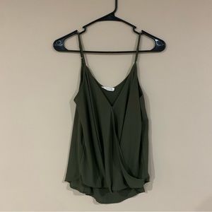 LUSH Olive Green Sleeveless Blouse